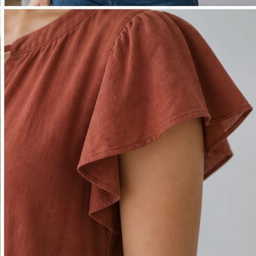 Rust Smocked Top - Picture 5 of 6